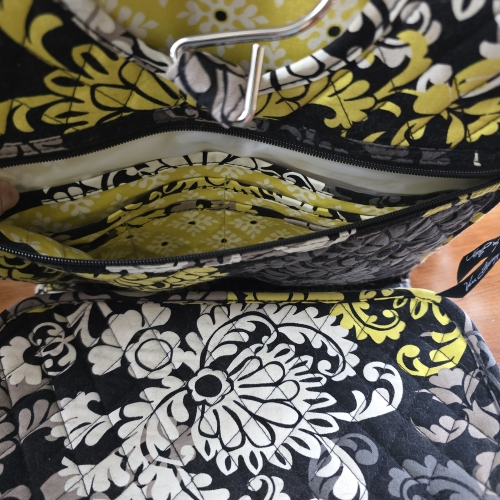 Vera Bradley Retired Black and Yellow Floral Travel Bag - Picture 10 of 12
